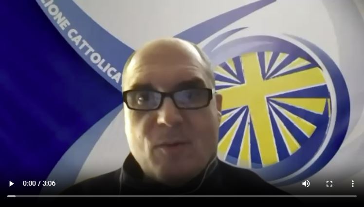 Immagine del video del presidente nazionale di Azione Cattolica relativo all'incontro con il Movimento Laudato sì e all'impegno dell'AC per l'ambiente.